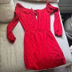 Forever 21 Red Long Sleeve Dress open bank